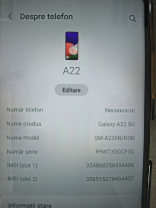 Samsung A22 5G stare perfectă