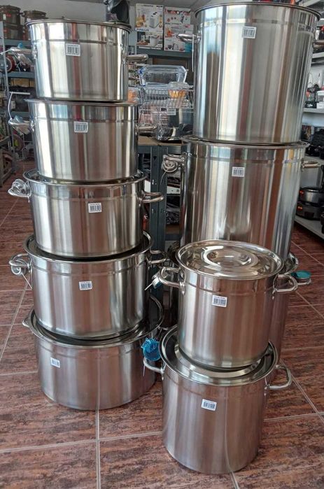 Неръждаеми казани - алпака от 15л. до 170 литра / Нисък/Висок