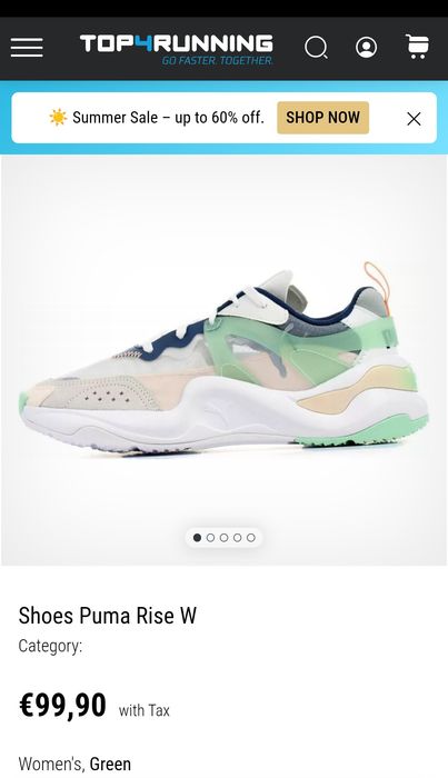 Puma Rise White Mist Green Cantaloupe