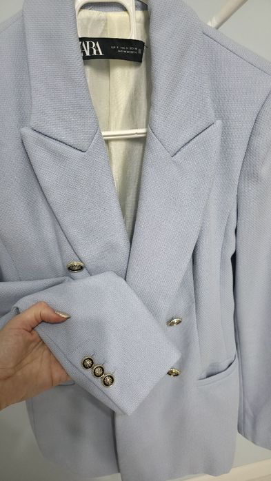 Sacou elegant Zara bleu deschis,cambrat, marimea S