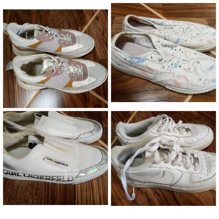 Кроссовки белые брендовые Timberland, Lagerfeld 37-38 размер