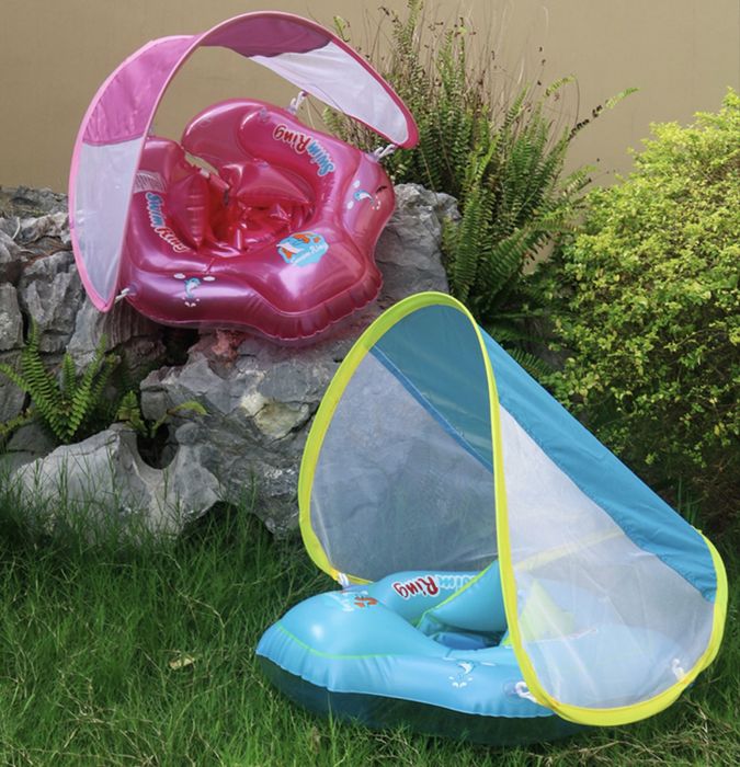 Детский круг для плавания с козырьком