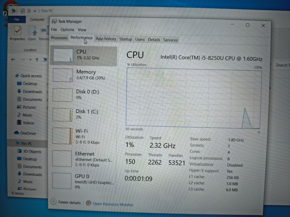 Vând laptop HP Probook 450 G5 ,I5 8250 1.8 Ghz,8 GB DDR4, 350 GB SSD