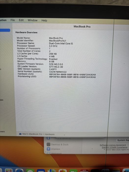 MacBook Pro i5 2.3Ghz 128Gb 8gb Baterie 99%