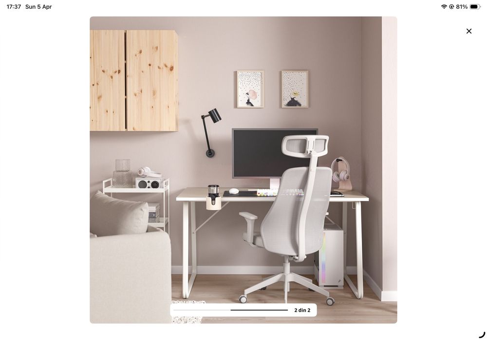 Vând set birou și scaun gaming IKEA (HUVUDSPELARE + MATCHSPEL)