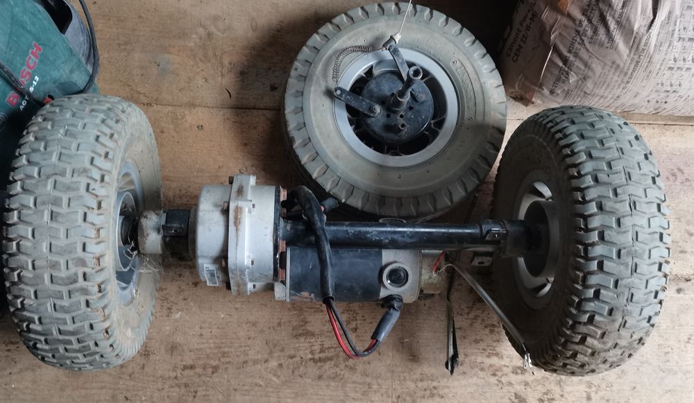 Roți 6 inch cu ax motor 24v cărucior scaun cu rotile