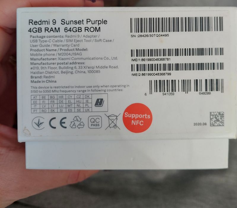 Телефон Redmi 9 4GB RAM 64GB ROM