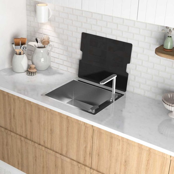 Chiuveta bucatarie inox CookingAid INVISIBLE 40R + baterie telescopica