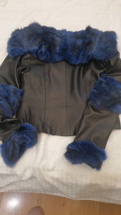 Кожено яке с яка S-M