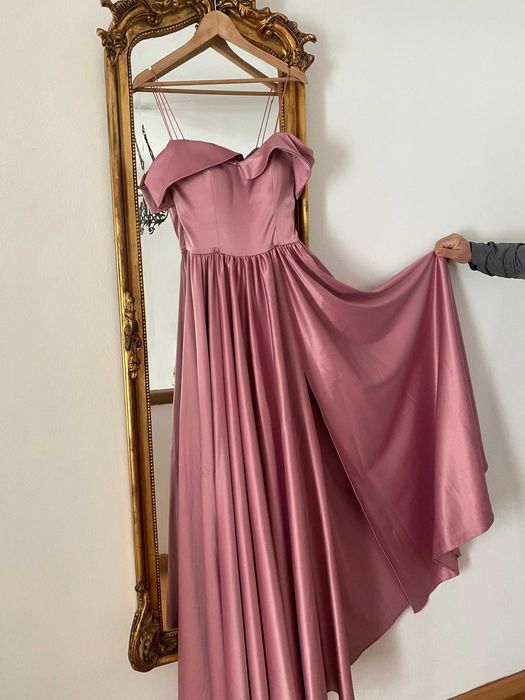 Rochie lunga roz ocazie M L