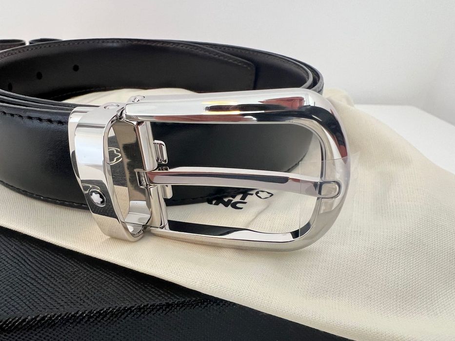 Curea reversibila Montblanc 114412 negru maro 30 mm