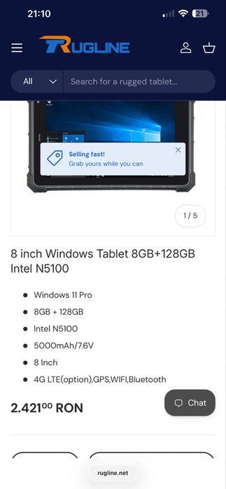 Tableta conditii extreme rugged design sistem operare Windows 10
