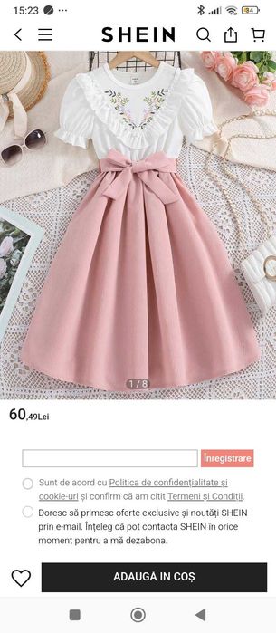 Rochie fete Shein 8 ani, 9 ani, 10 ani, 10 ani, 11-12 ani.