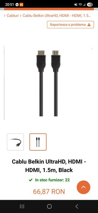 Cablu HDMI 3 High Speed 3 metri si 1,5