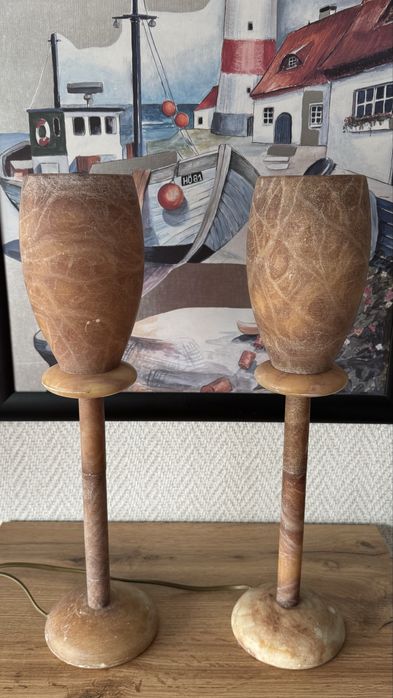 Винтидж нощни лампи от алабастър 2бр