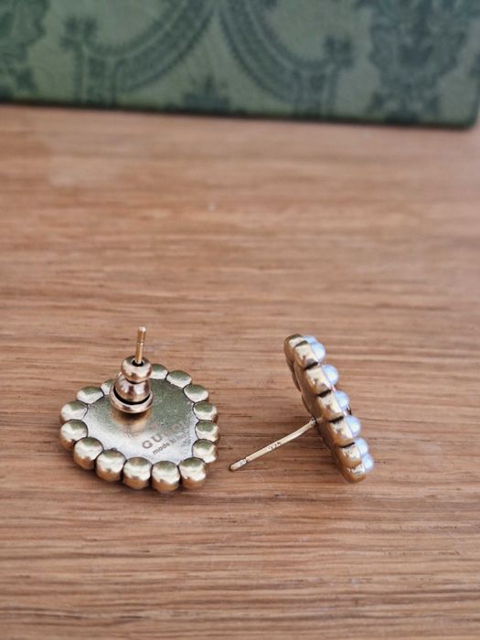 Gucci сребърни обеци с перли