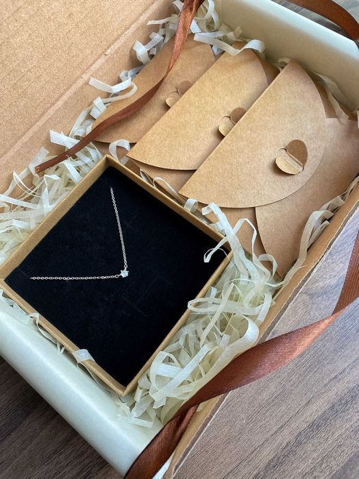 Set cadou romantic cu bijuterie și mesaje de dragoste pentru femei, în cutie elegantă