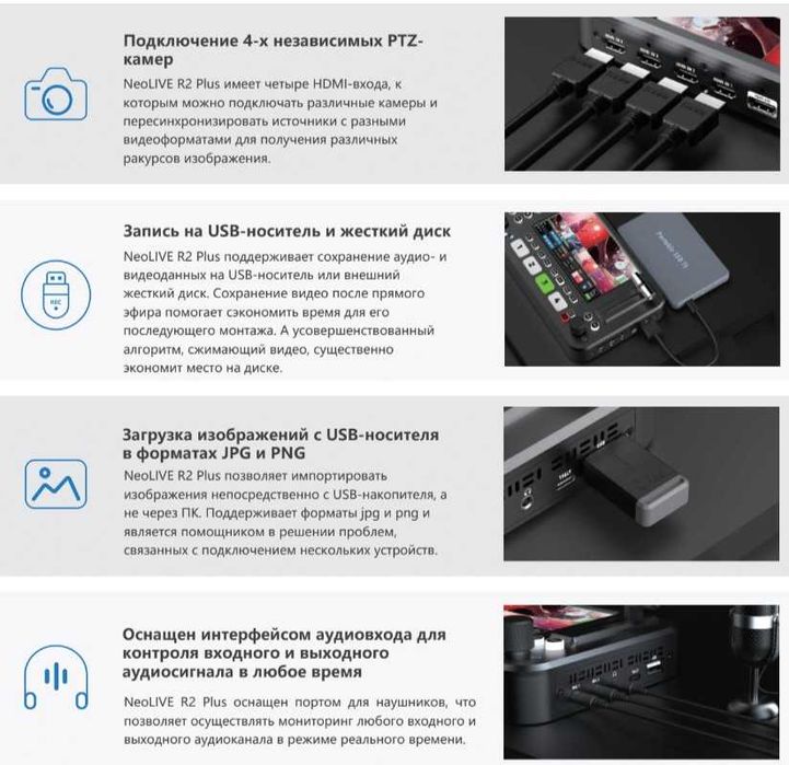 Видео микшер SPROLINK Neolive r2plus с дисплеем новый