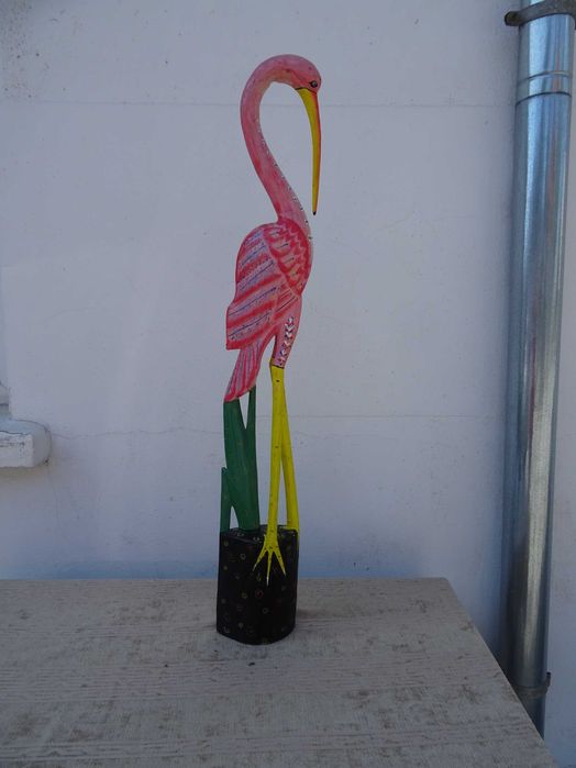 Flamingo african din lemn masiv