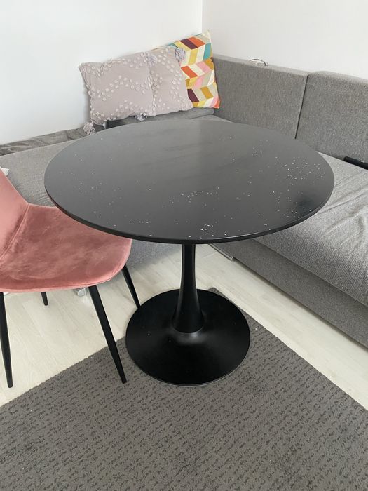 Vand masa rotunda neagra 80 cm