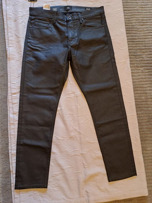 Blugi Ceruiti cu efect piele C&A model Rick Owens, negru și indigo