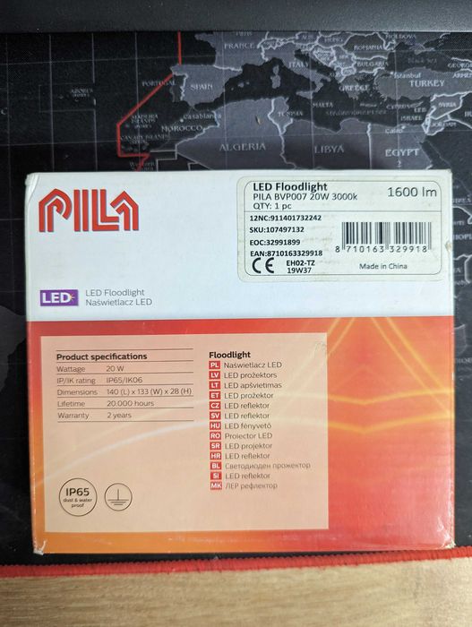 Proiector LED PILA 20W 3000K 1600lm, IP65 COD 107497132