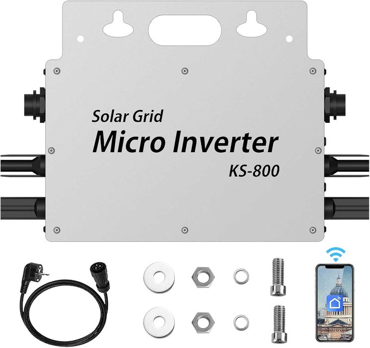 Invertor fotovoltaic 800 W cu aplicație Wi-Fi pt balcon pt 2 panouri