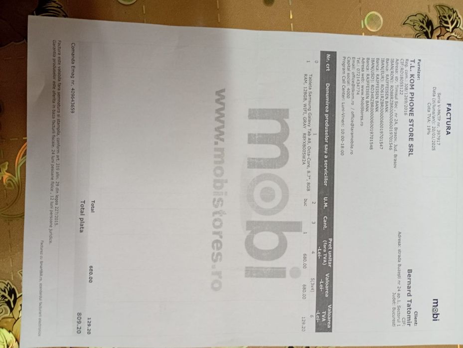 Tableta Samsung Galaxy Tab A9,8RAM, cu 128gb, în GARANȚIE  !!