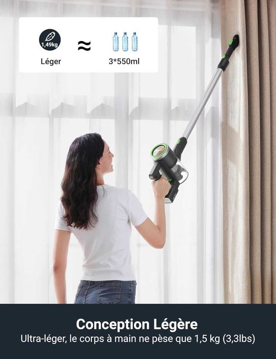 Вертикална безжична прахосмукачка Eureka NEC370, 300W, HEPA филтър