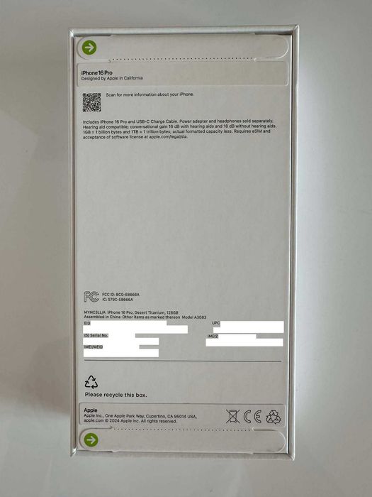 iPhone 16 Pro, Desert Titanium, 128 GB, 1 година международна гаранция