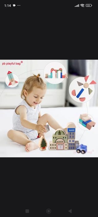 Детский деревянный конструктор 
Magic color sity