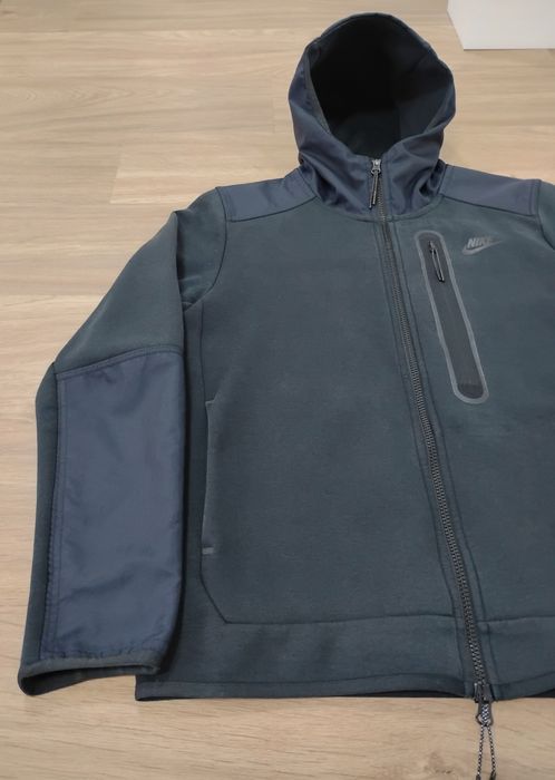 Nike Tech Sportswear Softshell Fleece Overlay Full-Zip Men's Jacket Black/Bleumarin