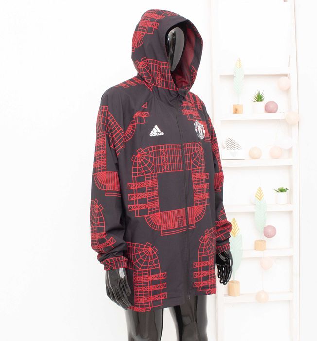 Manchester United Adidas оригинално мъжко яке ветровка с качулка 2XL