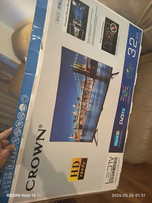 ЧИСТО НОВ 32" Телевизор CROWN 32FB22 LED TV (Неизползван, с кашон)