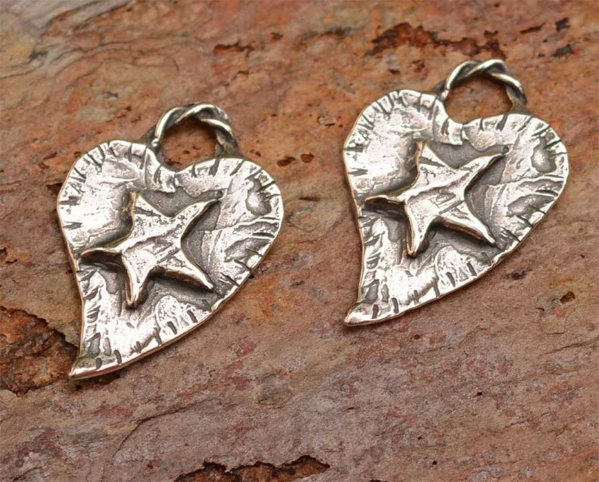 Сребърно бижу 925 – Любовен медальон „Сърце със Звезда“.