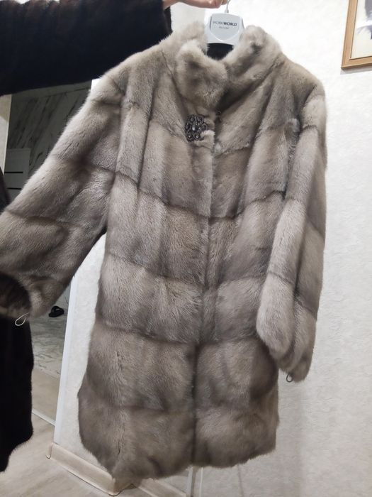 Норковая шуба серая