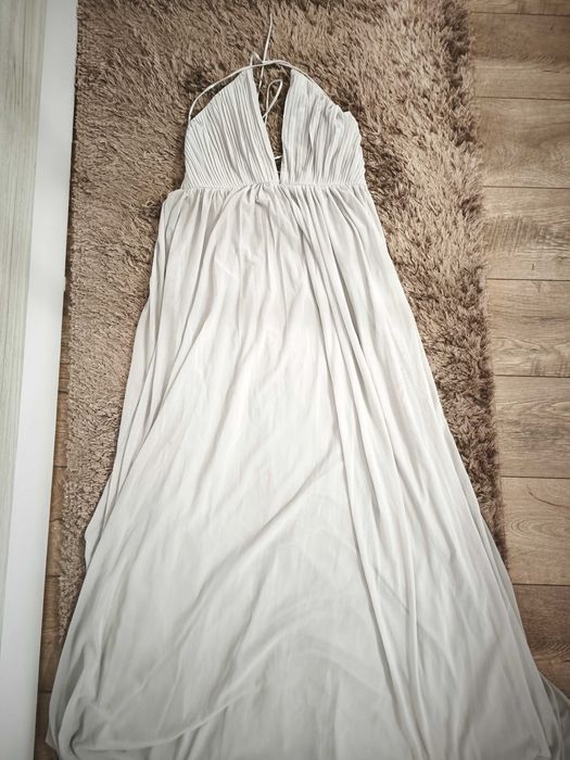 Дамска дълга сива рокля