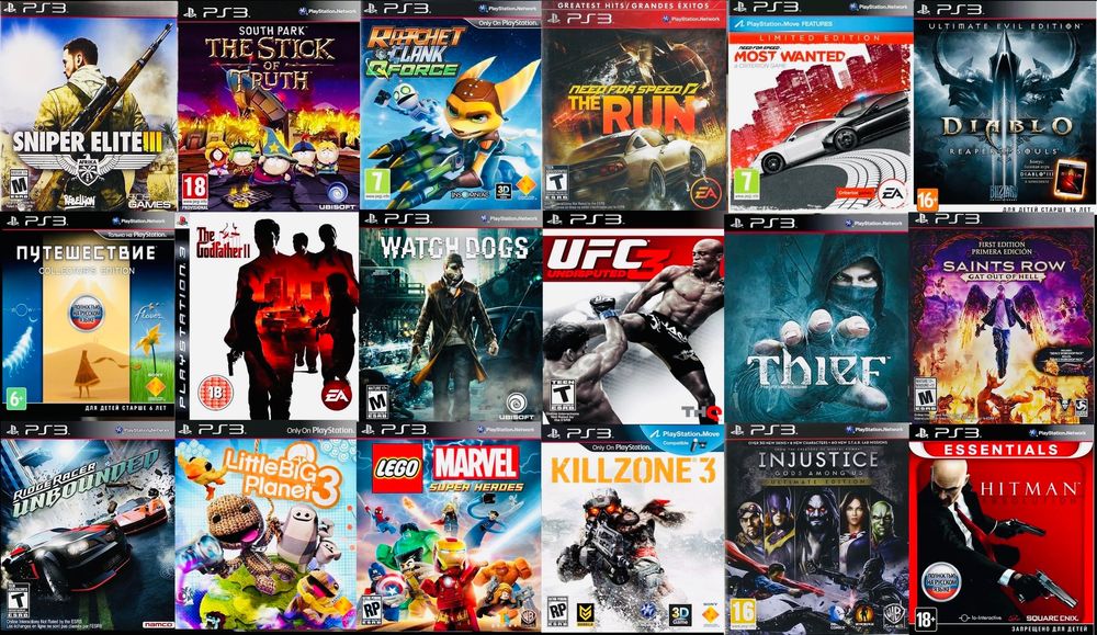 PlayStation 3 Slim 1TB +60игр+2джойстика