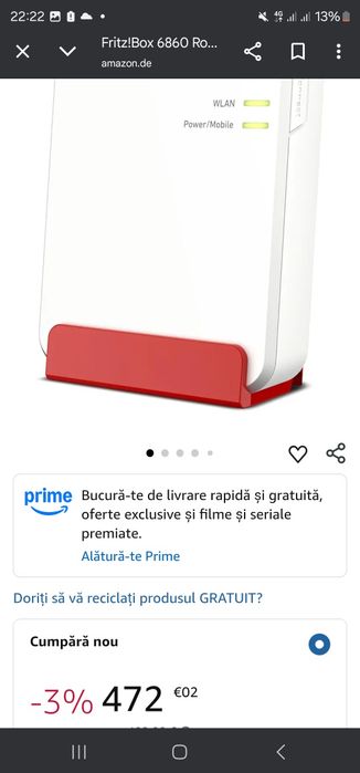 Router mobil Fritz!Box 6860 5G cu până la 1.300 Mbps în 5G/LTE, Wi-Fi