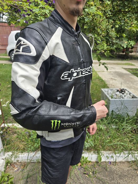 Geaca moto piele ALPINESTARS 50 M monster energy