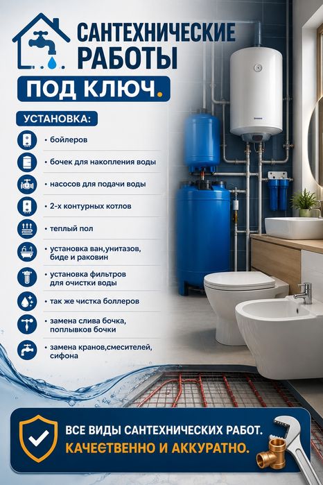 Сантехнические работы под ключ