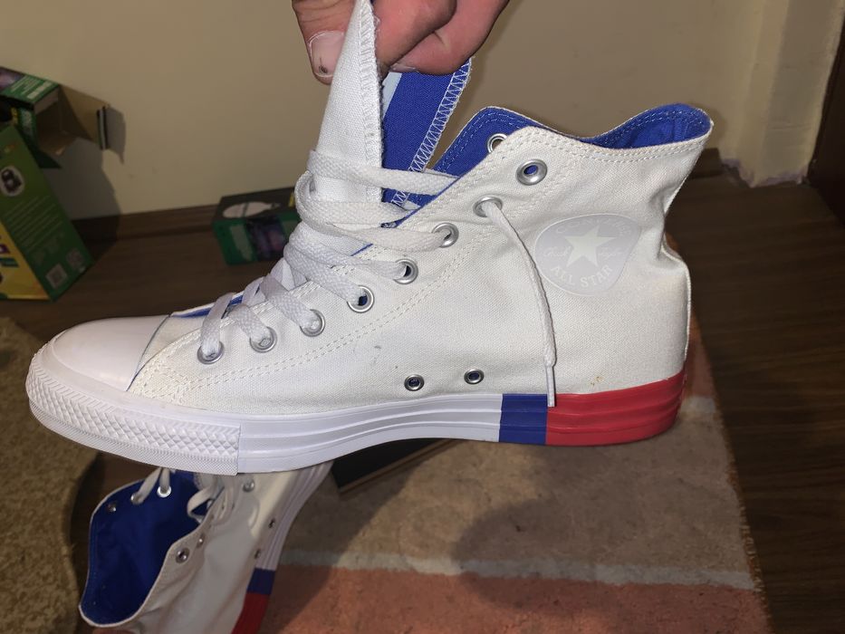 Converse teniși albi înalți