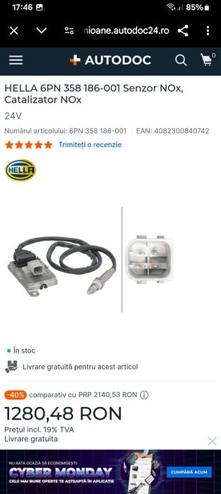 Senzor catalizator NOx HELLA