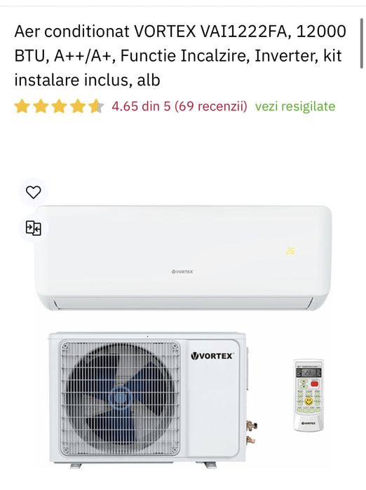 Telecomanda originala pentru aer conditionat Vortex