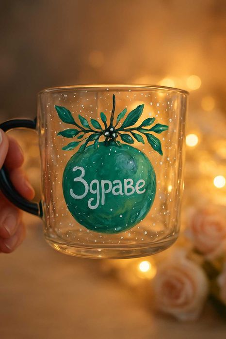 Ръчно рисувани коледни чаши