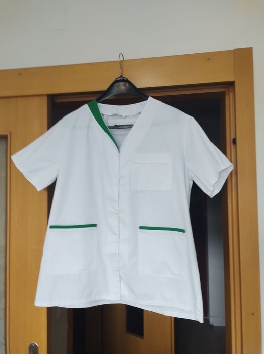 2 perechi Pantaloni jeans albi dama mixt bumbac sau pantaloni medicali infirmiera asistenta + blugi
