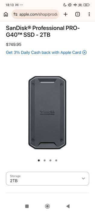 SSD SanDisk professional G40 Pro 2tb thunderbolt