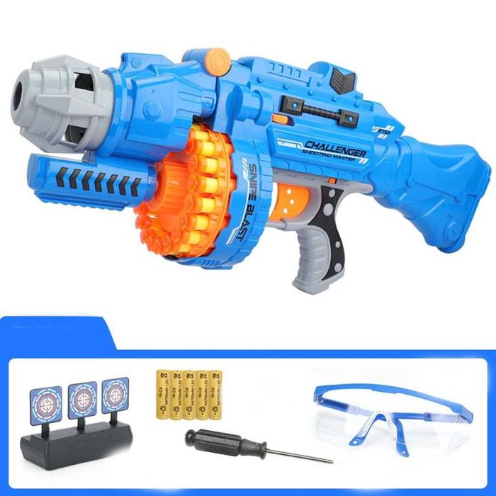 Голям детски ръчен пистолет с меки куршуми стрели/ 1 бр мишена /