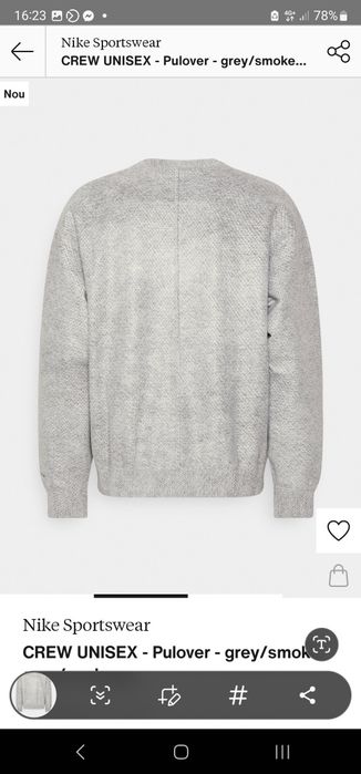 CREW UNISEX 1 Pulover ^ grey/smok