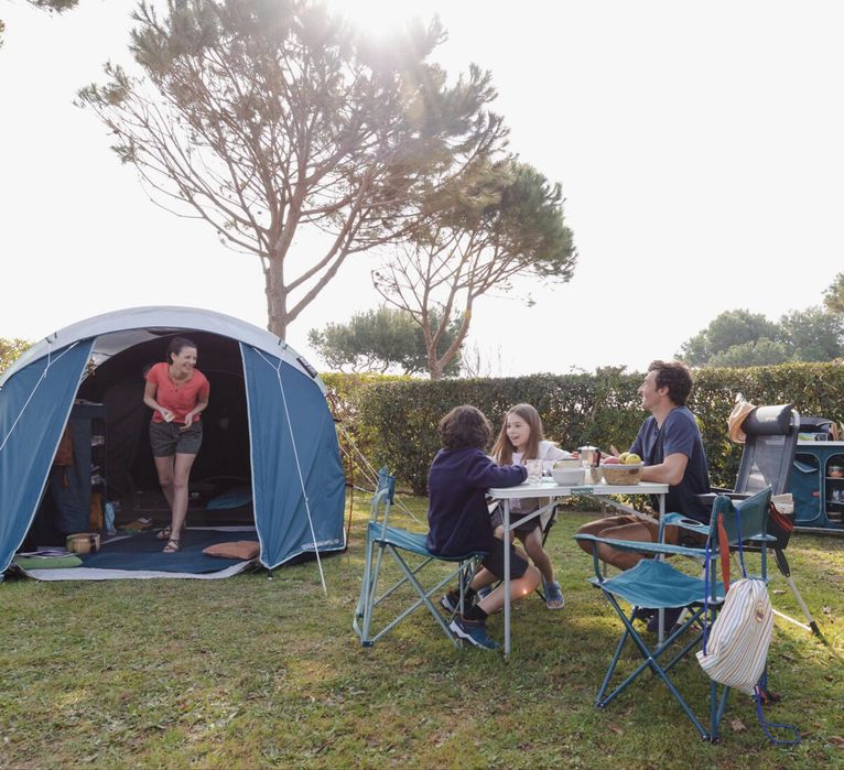 Палатка с рейки за къмпинг arpenaz 4.1 f&b, 1 спално, 4-местна